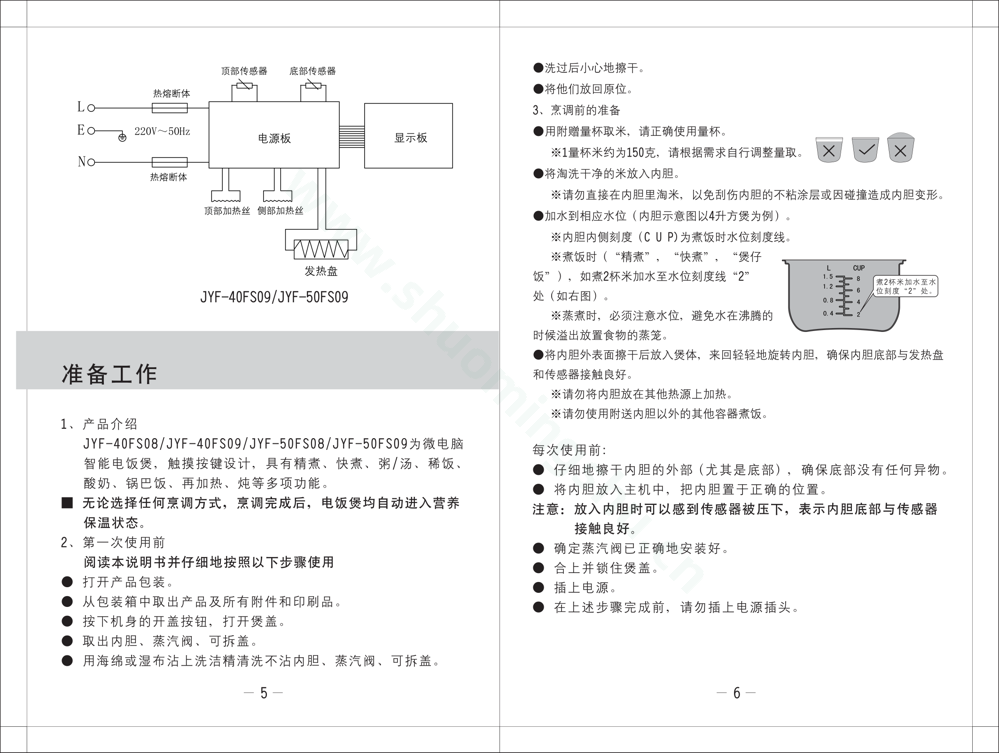 九阳电饭煲JYF-40FS08说明书第5页