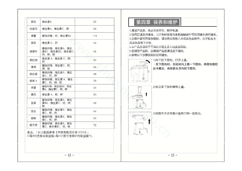 九阳榨汁机JYZ-D53说明书第8页