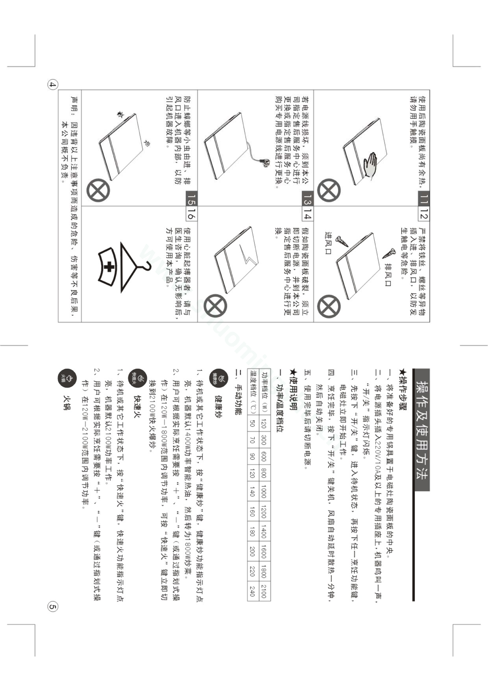 九阳电磁灶JYC-21ES86说明书第4页