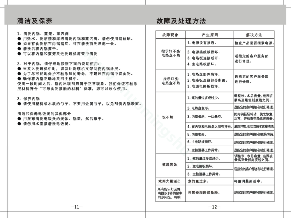 九阳电饭煲JYF-30FE01A说明书第8页