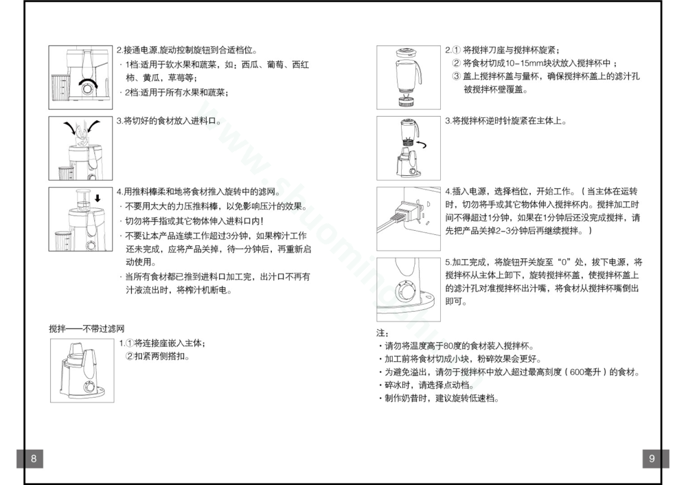九阳榨汁机JYZ-A561说明书第6页