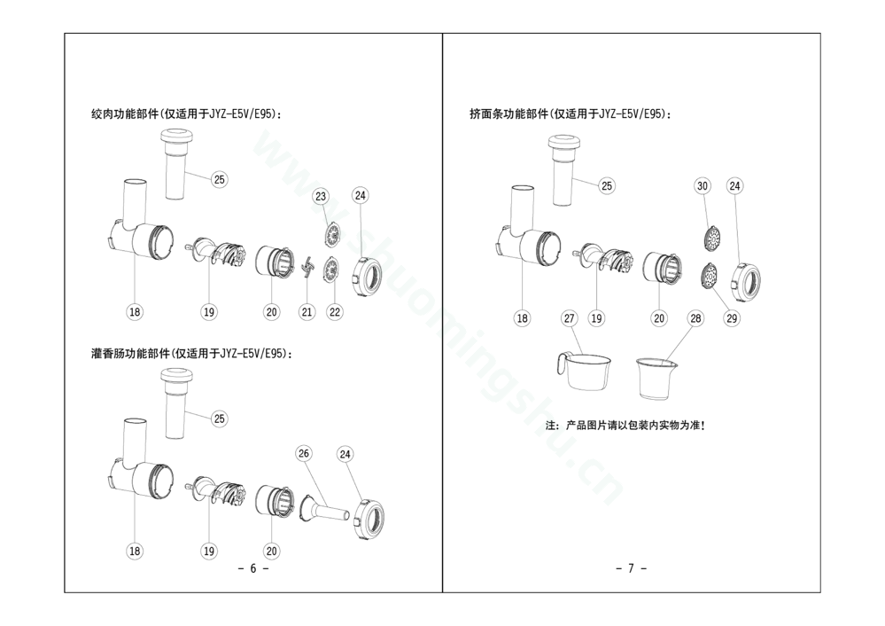 九阳料理机JYZ-E5V说明书第5页