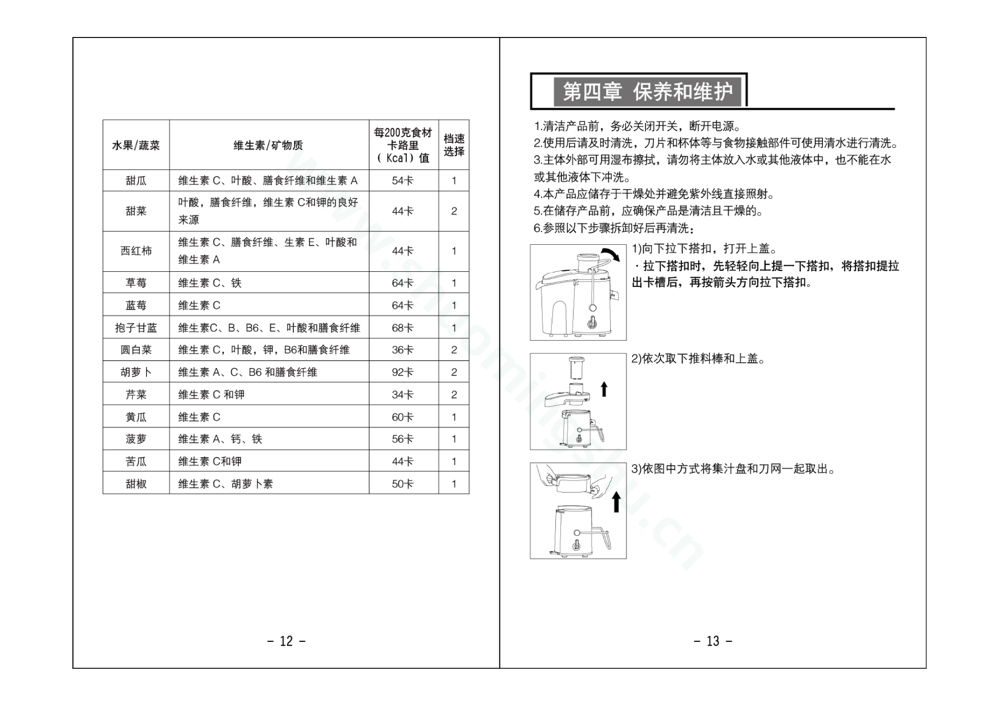 九阳榨汁机JYZ-D55说明书第8页